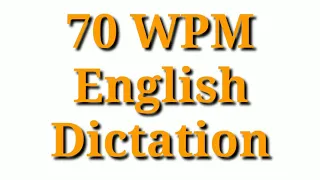 70 WPM English Dictation | 70 Speed English Dictation | English Shorthand 70 wpm | #stenographysikho