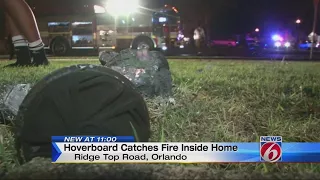 Hoverboard catches fire inside home