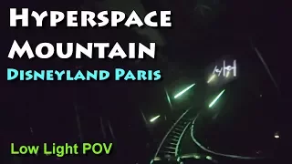 Disneyland Paris Hyperspace Mountain Roller Coaster On Ride Low Light HD POV