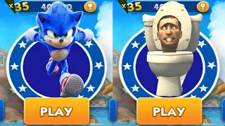 Sonic Dash vs Skibidi Dob Toilets Meme - Movie Sonic vs All Bosses Zazz Eggman All Characters Unlock