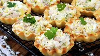 Вкусные тарталетки из домашнего теста Это отличная закуска на праздничный стол✨