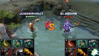 Dota 2 | Juggernaut vs Slardar lvl 30 | Normal Attacks Only