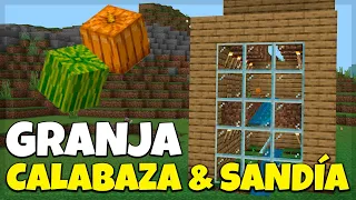 🎃 Granja de Calabaza & Sandía (Fácil y Eficiente) - Minecraft Bedrock Tutorial
