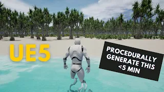 Unreal Engine 5 - Procedurally Create a Tropical Island Forest in 5 mins