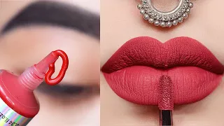 EASY MAKEUP TRANSFORMATION | 10 Top Eye & Lipstick Makeup Tutorial | Nails Inspiration