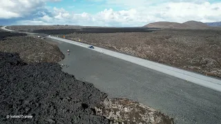 New Lava Road in 4K. Iceland from above. May 6, 2024.