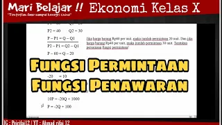 Fungsi Permintaan dan Penawaran - Kelas X SMA