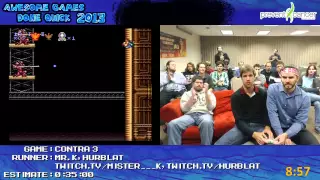 Contra III: The Alien Wars - 2 Guys 1 controller SPEED RUN in 0:32:37 Live at AGDQ 2013 [Super NES]