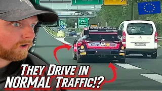 NASCAR Fan Reacts to WRC Rally Cars VS Public Roads - Best Catches in Traffic!