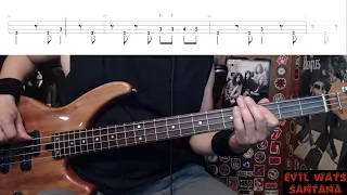 Evil Ways by Santana - Bass Cover with Tabs Play-Along