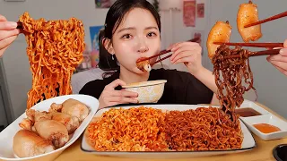 통대창 구워서 불닭볶음면이랑 파김치랑 냠냠 Mukbang, eating show