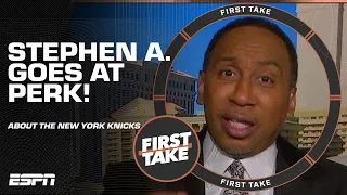 Stephen A. GOES OFF on Kendrick Perkins about his beloved New York Knicks! | First Take