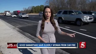 Good Samaritans save elderly woman from car fire