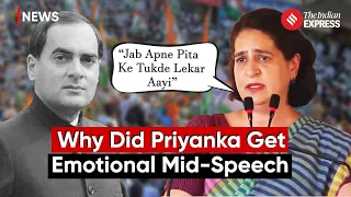 Priyanka Gandhi defends Rajiv Gandhi at a rally in Morena, MP