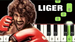 Attack Song 🔥 | Liger Movie | Piano tutorial | Piano Notes | Piano Online #pianotimepass #liger