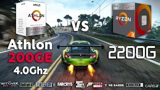 Athlon 200GE OC vs Ryzen 3 2200G Test in 9 Games