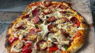 Natural Stone Oven  Pizza SO DELICIOUS/ Çok lezzetli taş fırında pizza / Pizza iz krusne peci ASMR