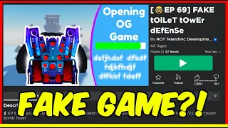 FAKE Toilet Tower Defense DELETED - Was Toilet Tower Defense BANNED on Roblox! #roblox