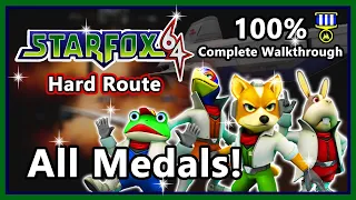 Star Fox 64 (N64) - 100% Complete Walkthrough | Hard Route | All Medals!