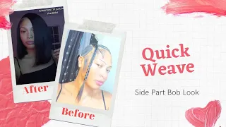 Giving🙌🏽 Bundles For Quick Weave BOB Hairstyle! Hair Tutorial For Beginner #Elfinhair