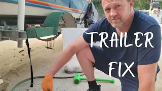 How to fix a bent axel spindle on a boat trailer
