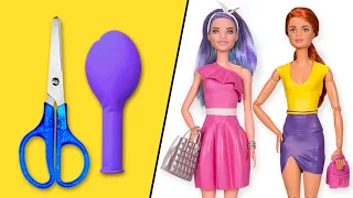 👗 Bright Dolls Fashion | 4 Outfits | No Glue No Sew