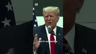 Donald Trump reacts to Biden's on-stage tumble