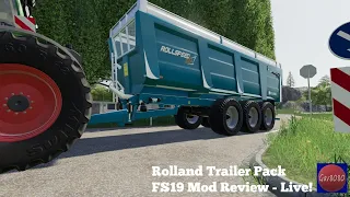 Rolland Trailer Pack - Live Mod Review!  - Farming Simulator 19