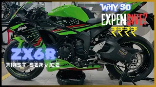 ZX6R 2024 FIRST SERVICE | I DID NOT EXPECT THIS! 💰#kawasaki #ninja #supersport #idemitsu #dude6r