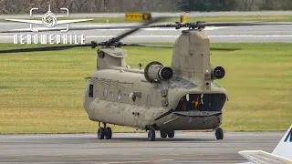 US Army Boeing CH-47F Chinook Helicopter - Startup, Taxi & Take Off from Tri-Cities Airport_07Nov22