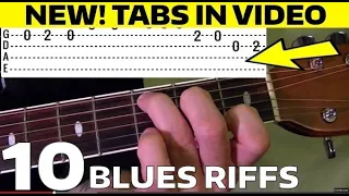 10 Must Learn Blues Riffs Guitar Lesson WITH TABS!