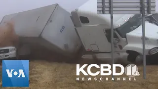 Texas Truck Crash Caught on Tape, Two Injured