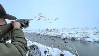 Duck Hunting a TINY CREEK in Fresh Snow! (CATCH CLEAN COOK)