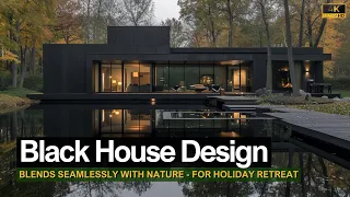 Beautiful Black House Design Blends Seamlessly with Nature - Perfect for Your Holiday Retreat