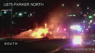 Plano, Texas: Fire on US 75 blocking northbound lanes