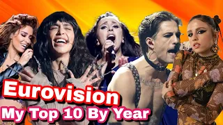 Eurovision - My Top 10 By Year (2015-2024)