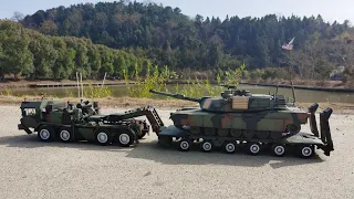 HOOBEN 1/16 Faun SLT-56 Elephant Tank Transporter Details Showing and Running Video