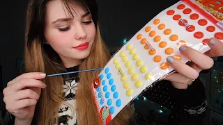 ASMR Counting Candy Buttons ~ Crinkles ~ Tracing With Pointer