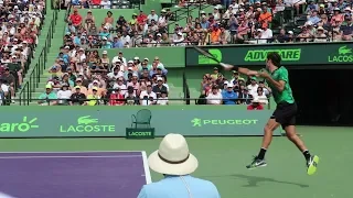 Roger Federer v. Frances Tiafoe (Court Level View) 60FPS HD Miami Open 2017 R1