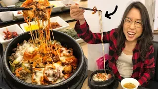 CHEESY SPICY Hot Stone Pot 🐙 Seoul Day 1