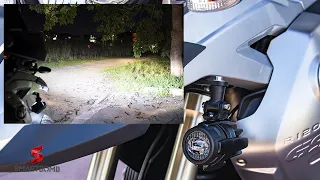 Faretti omologati led fendinebbia installazione su staffa BMW R1200GS 2004-2013