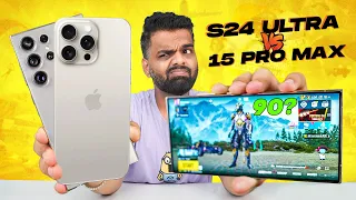 SAMSUNG S24 Ultra vs iPhone 15 Pro Max Gaming Comparison 🔥90 FPS King?