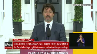 Trudeau talks tough on Meng release, won't kowtow to China