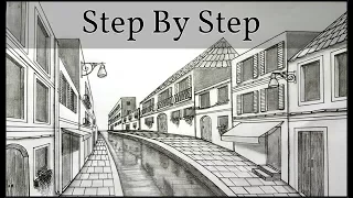 How to Draw in One Point Perspective |Venice Scene| Step By Step