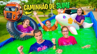 TRANSFORMAMOS O CAMINHÃO EM UMA PISCINA DE SLIME GIGANTE! - INCRÍVEL!