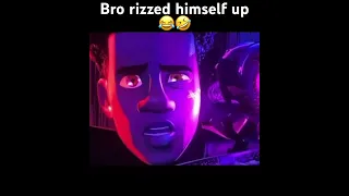 Bro rizzed himself up 😂🤣 #milesmorales #funny #rizz