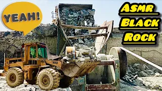 Big Black Rocks Crushing | Grinding Stones | Rock Crusher in Action | Satisfying Stone Crushing