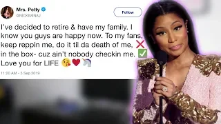 DEAR NICKI MINAJ YOU CAN'T RETIRE...YET!