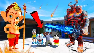 GTA 5 : Lava god vs Vinayaka Shinchan Ultimate Mega Ram challenge in GTA V