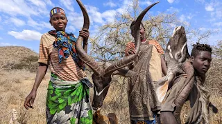 See How Hadzabe Women Cook Antelope Head For Lunch | this will surprise you | African Cooking